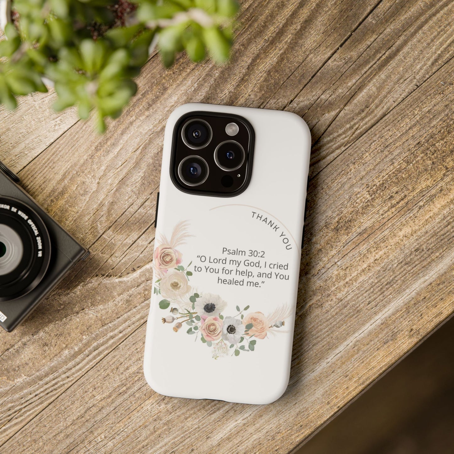 Floral Scripture Phone Case, Inspirational Tough Case, Bible Verse Gift, Christian Decor, Floral Design Cover, Unique Gift Idea