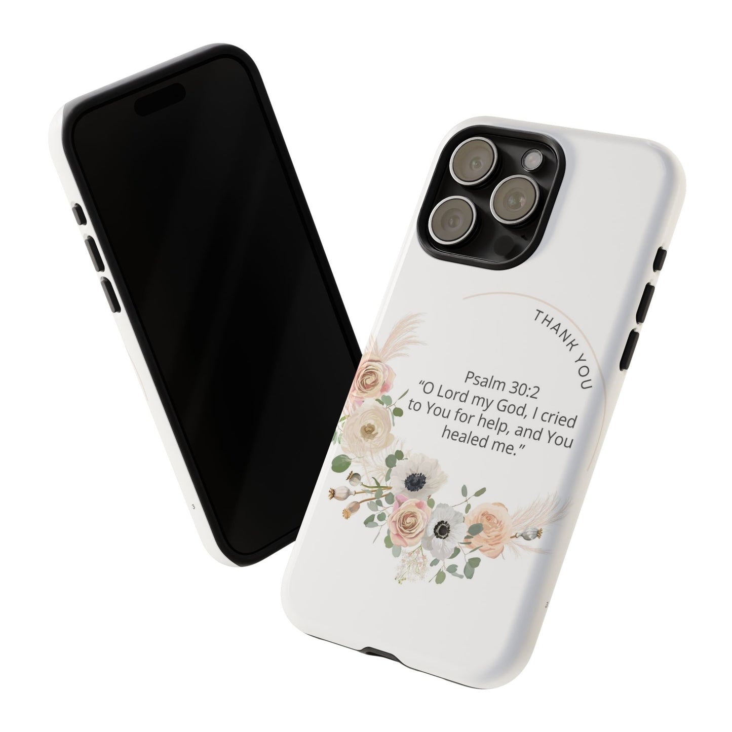 Floral Scripture Phone Case, Inspirational Tough Case, Bible Verse Gift, Christian Decor, Floral Design Cover, Unique Gift Idea