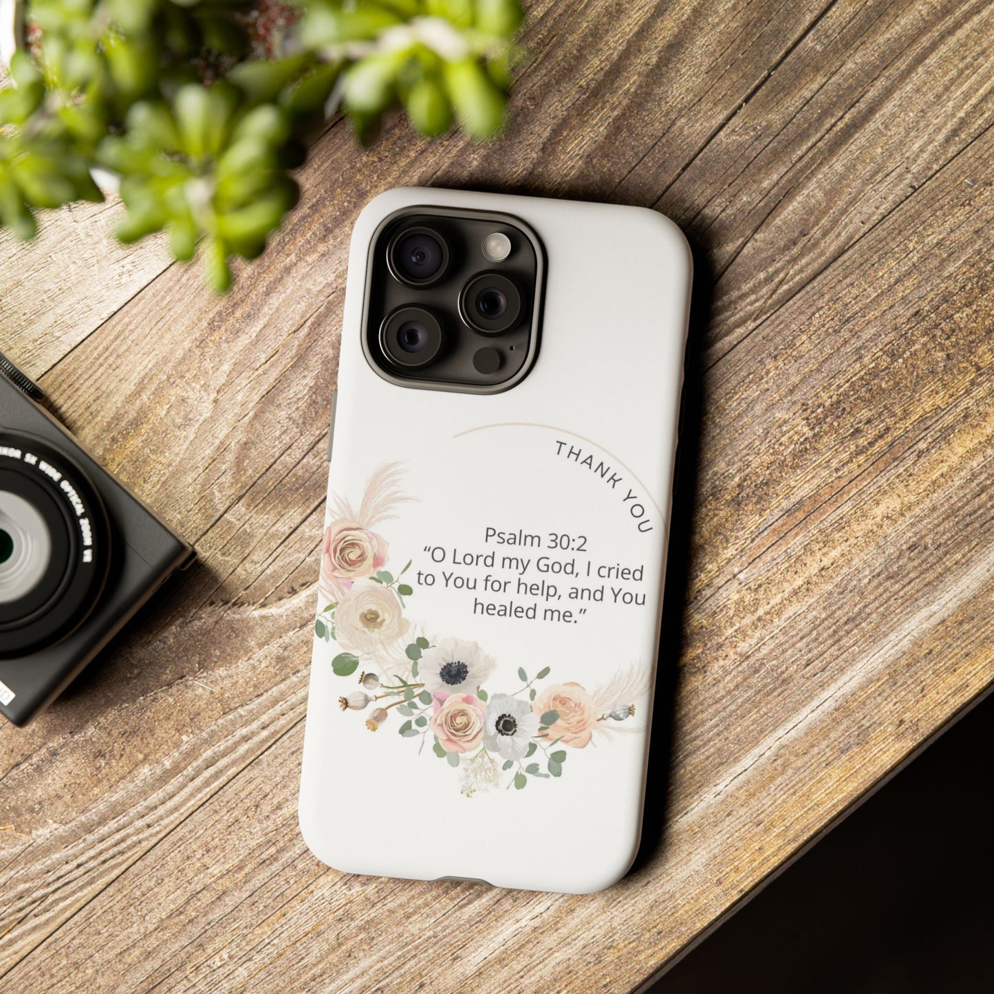 Floral Scripture Phone Case, Inspirational Tough Case, Bible Verse Gift, Christian Decor, Floral Design Cover, Unique Gift Idea