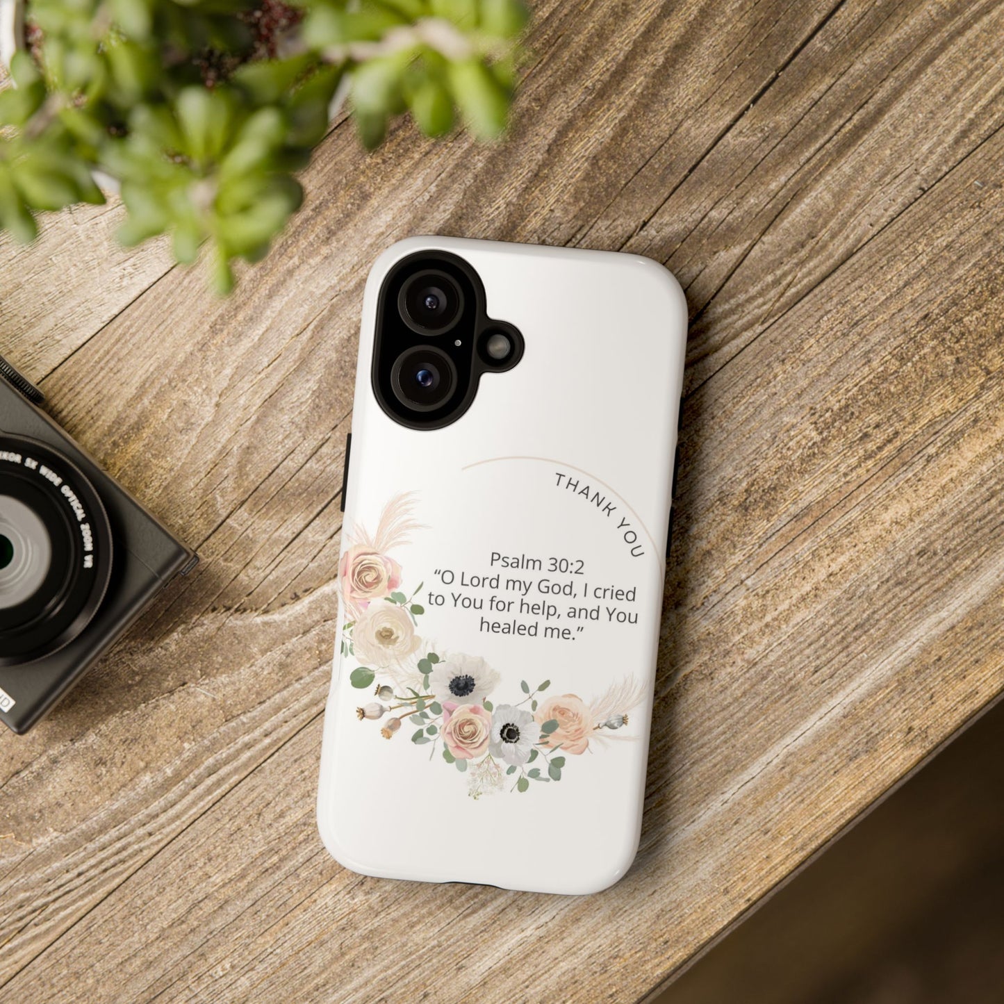 Floral Scripture Phone Case, Inspirational Tough Case, Bible Verse Gift, Christian Decor, Floral Design Cover, Unique Gift Idea