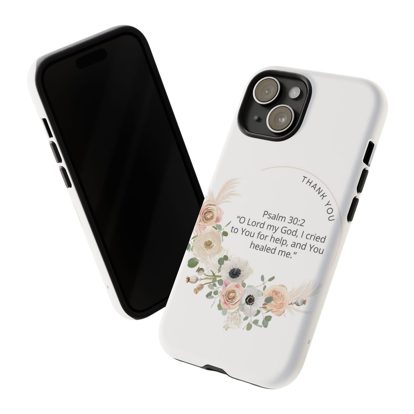 Floral Scripture Phone Case, Inspirational Tough Case, Bible Verse Gift, Christian Decor, Floral Design Cover, Unique Gift Idea