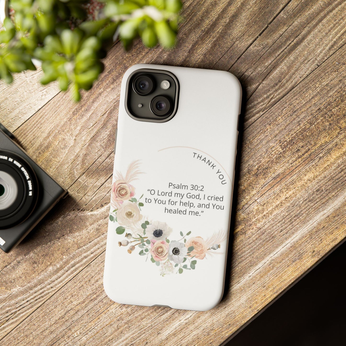 Floral Scripture Phone Case, Inspirational Tough Case, Bible Verse Gift, Christian Decor, Floral Design Cover, Unique Gift Idea