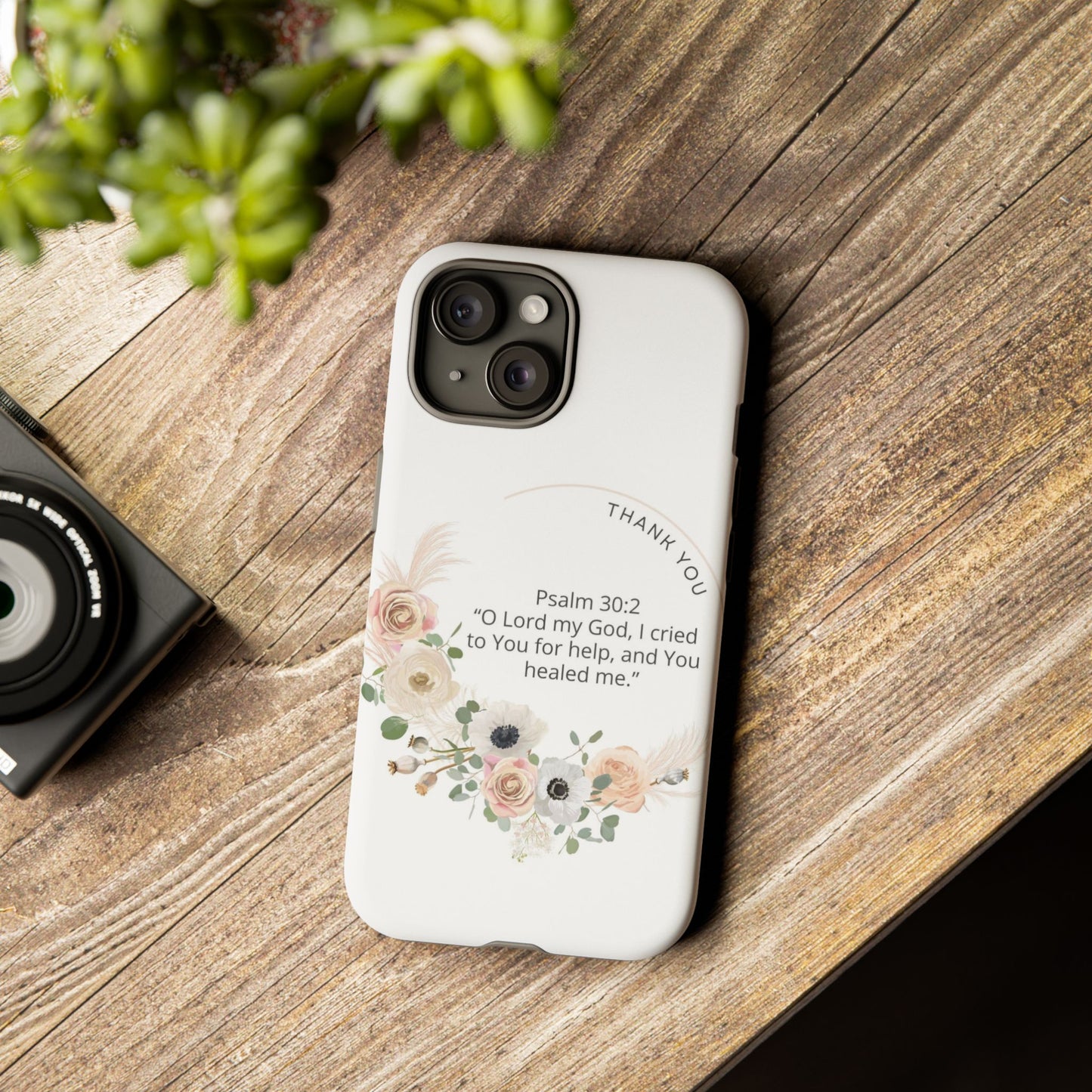 Floral Scripture Phone Case, Inspirational Tough Case, Bible Verse Gift, Christian Decor, Floral Design Cover, Unique Gift Idea