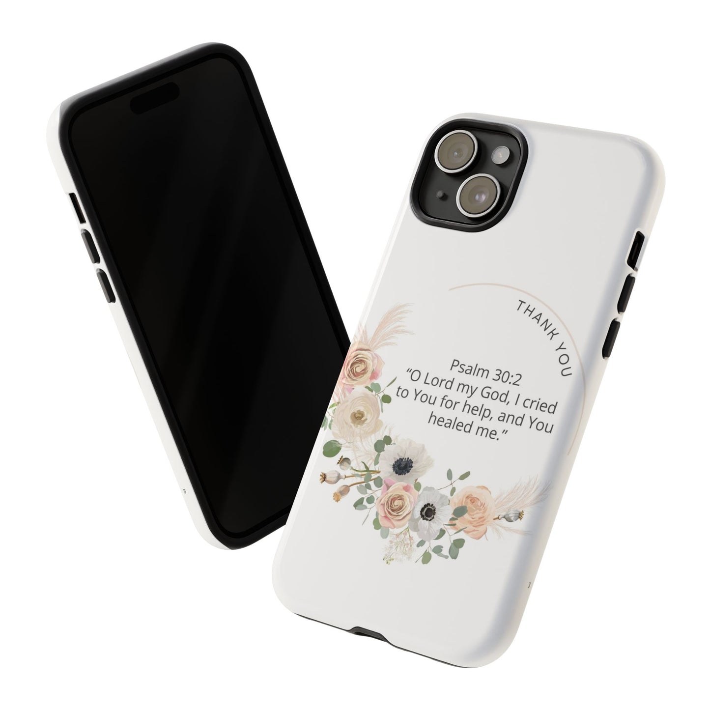 Floral Scripture Phone Case, Inspirational Tough Case, Bible Verse Gift, Christian Decor, Floral Design Cover, Unique Gift Idea