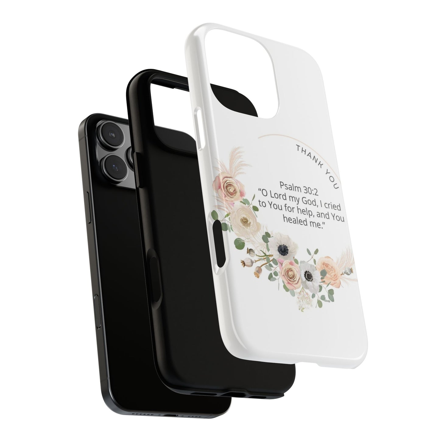 Floral Scripture Phone Case, Inspirational Tough Case, Bible Verse Gift, Christian Decor, Floral Design Cover, Unique Gift Idea