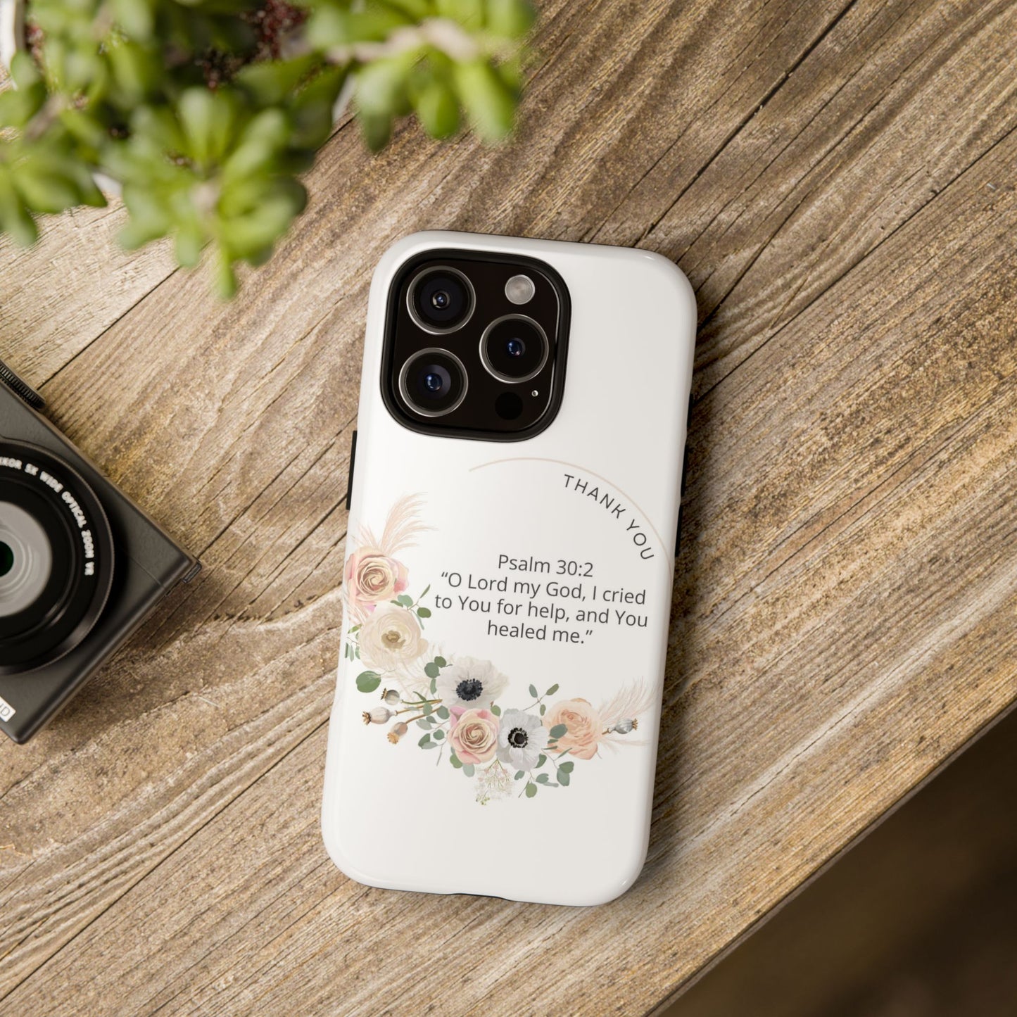 Floral Scripture Phone Case, Inspirational Tough Case, Bible Verse Gift, Christian Decor, Floral Design Cover, Unique Gift Idea
