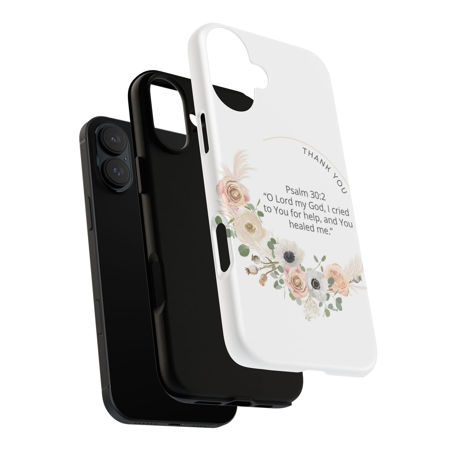 Floral Scripture Phone Case, Inspirational Tough Case, Bible Verse Gift, Christian Decor, Floral Design Cover, Unique Gift Idea