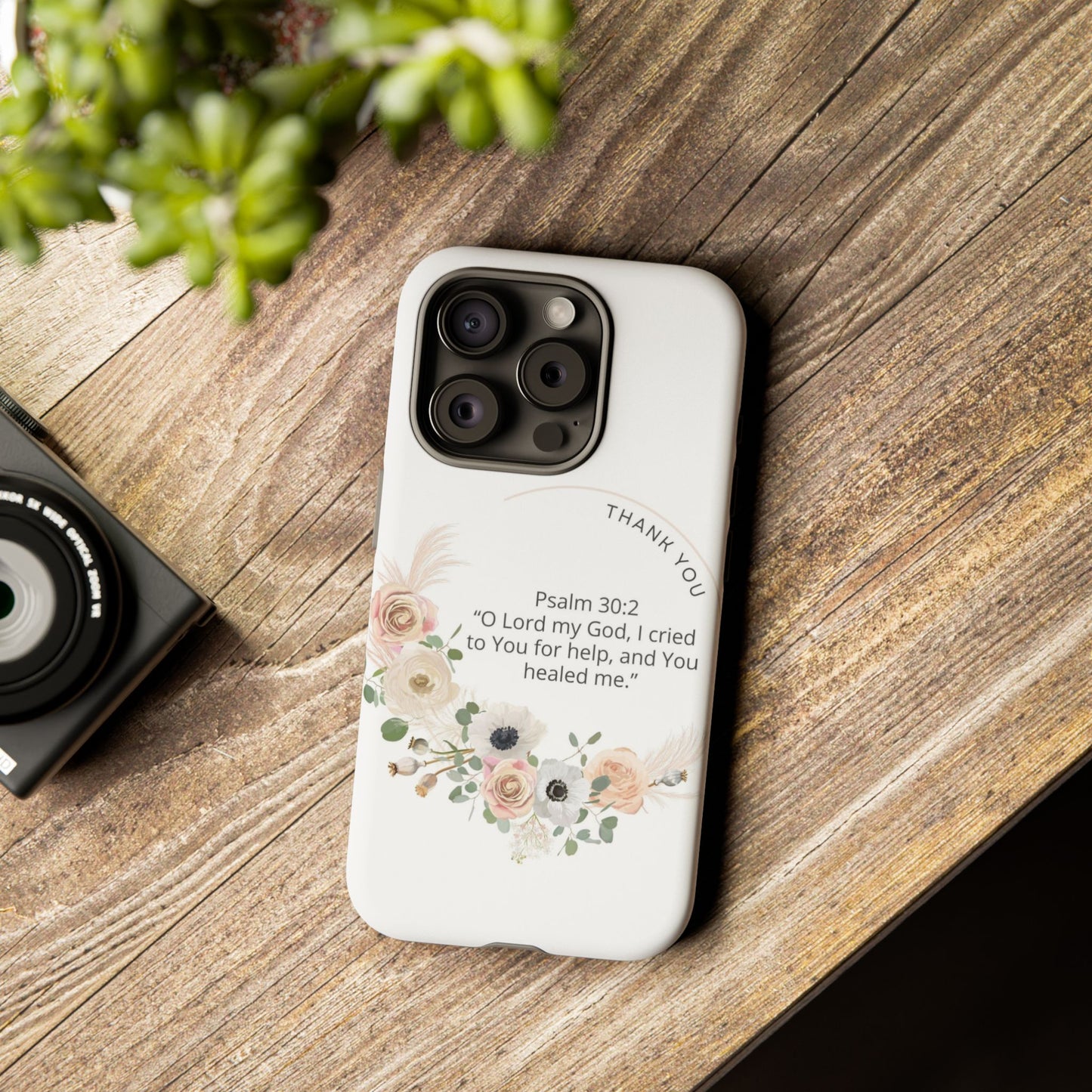 Floral Scripture Phone Case, Inspirational Tough Case, Bible Verse Gift, Christian Decor, Floral Design Cover, Unique Gift Idea