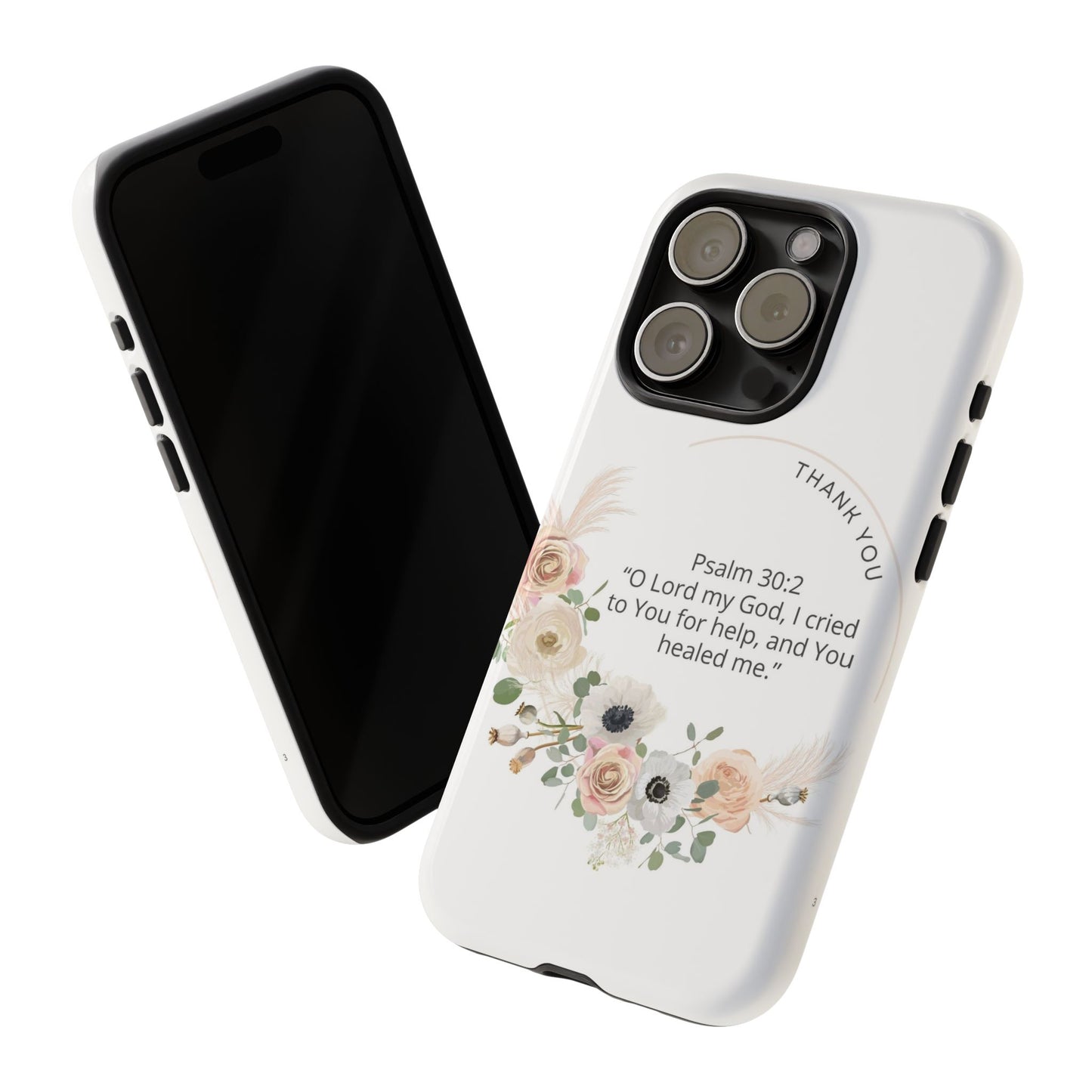 Floral Scripture Phone Case, Inspirational Tough Case, Bible Verse Gift, Christian Decor, Floral Design Cover, Unique Gift Idea