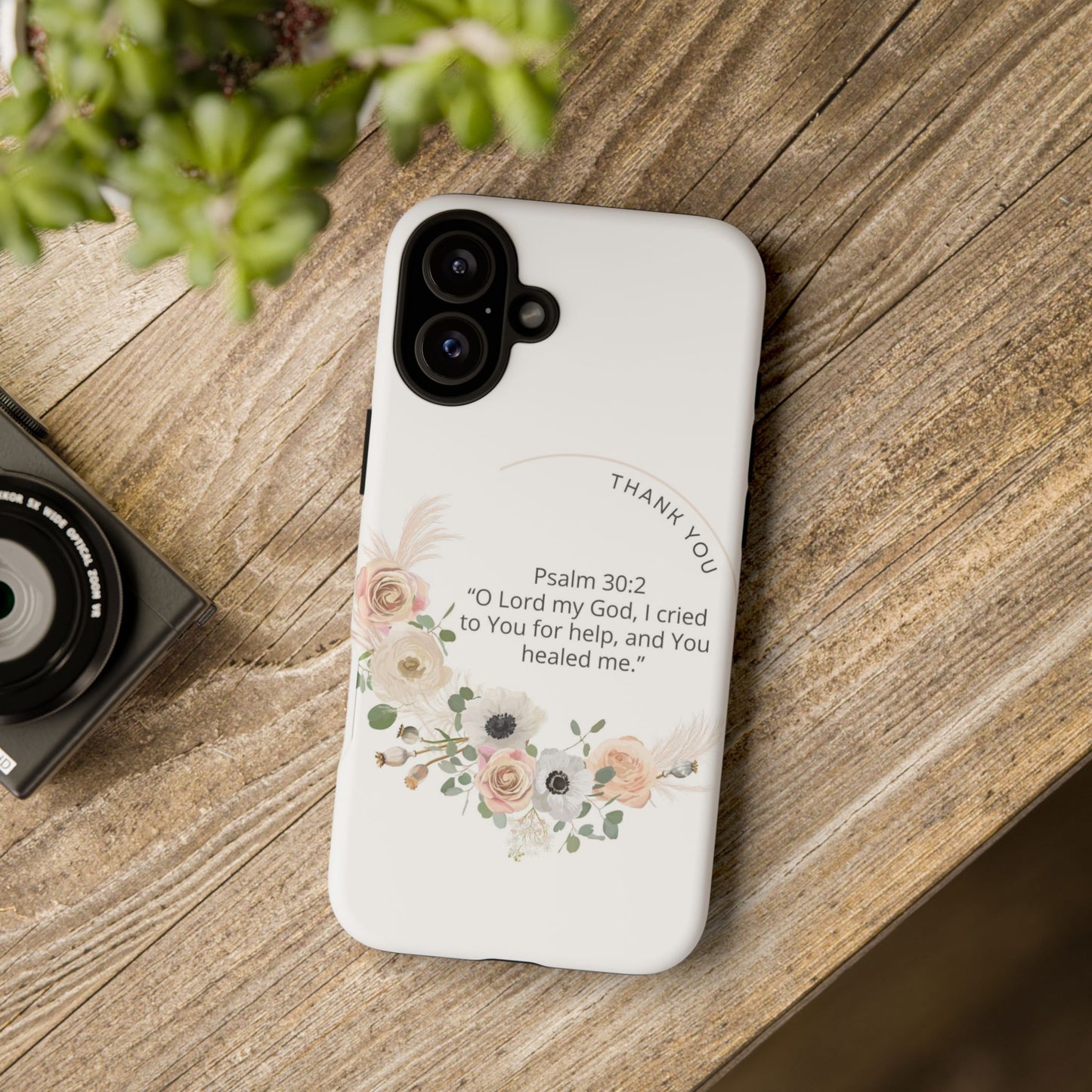 Floral Scripture Phone Case, Inspirational Tough Case, Bible Verse Gift, Christian Decor, Floral Design Cover, Unique Gift Idea