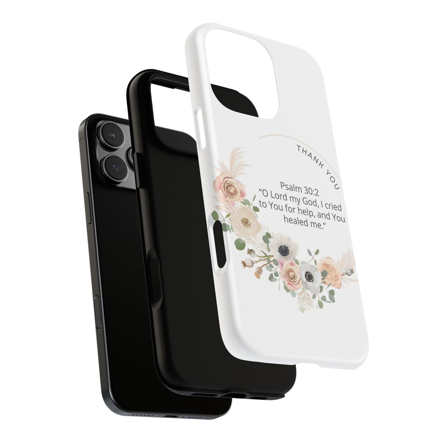 Floral Scripture Phone Case, Inspirational Tough Case, Bible Verse Gift, Christian Decor, Floral Design Cover, Unique Gift Idea