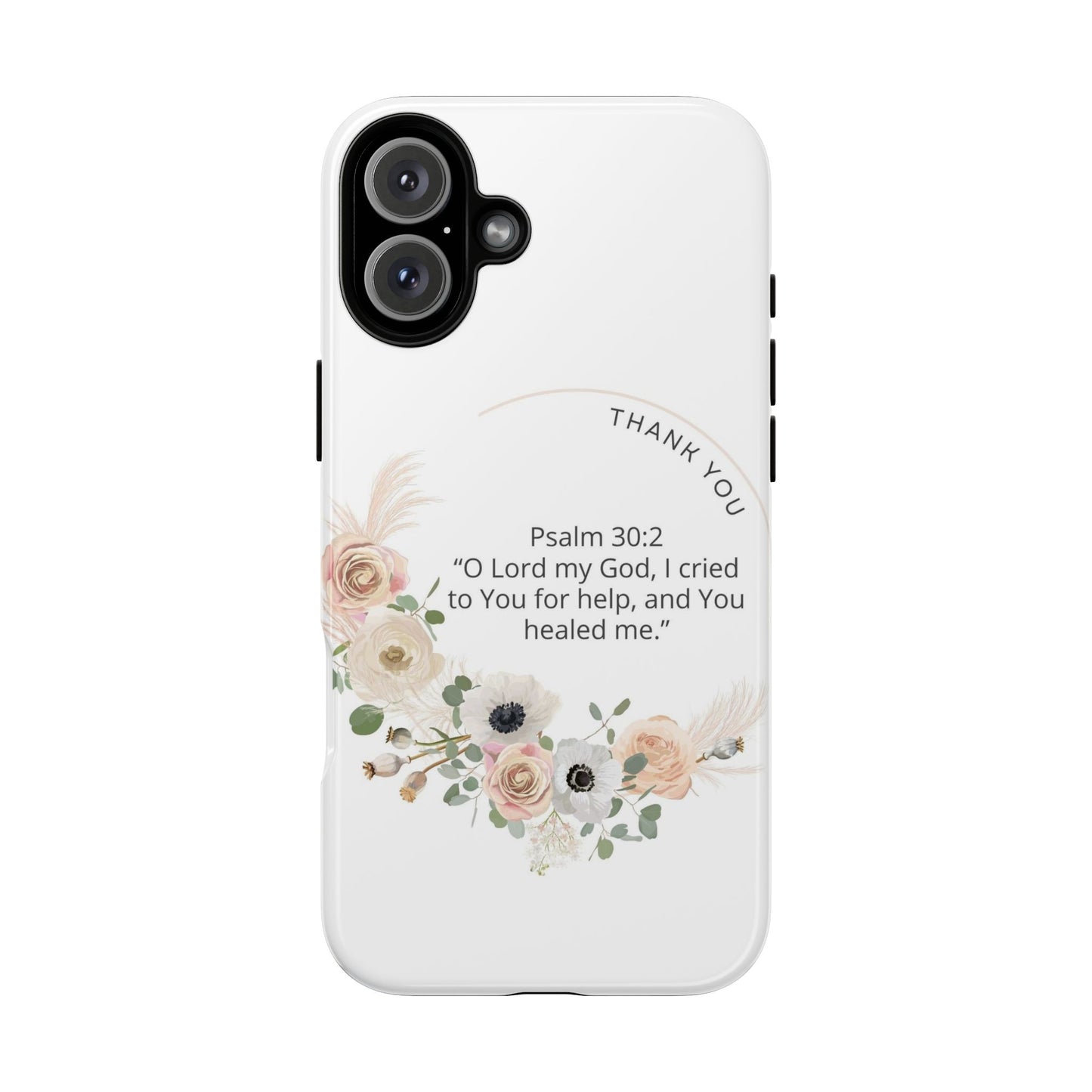 Floral Scripture Phone Case, Inspirational Tough Case, Bible Verse Gift, Christian Decor, Floral Design Cover, Unique Gift Idea
