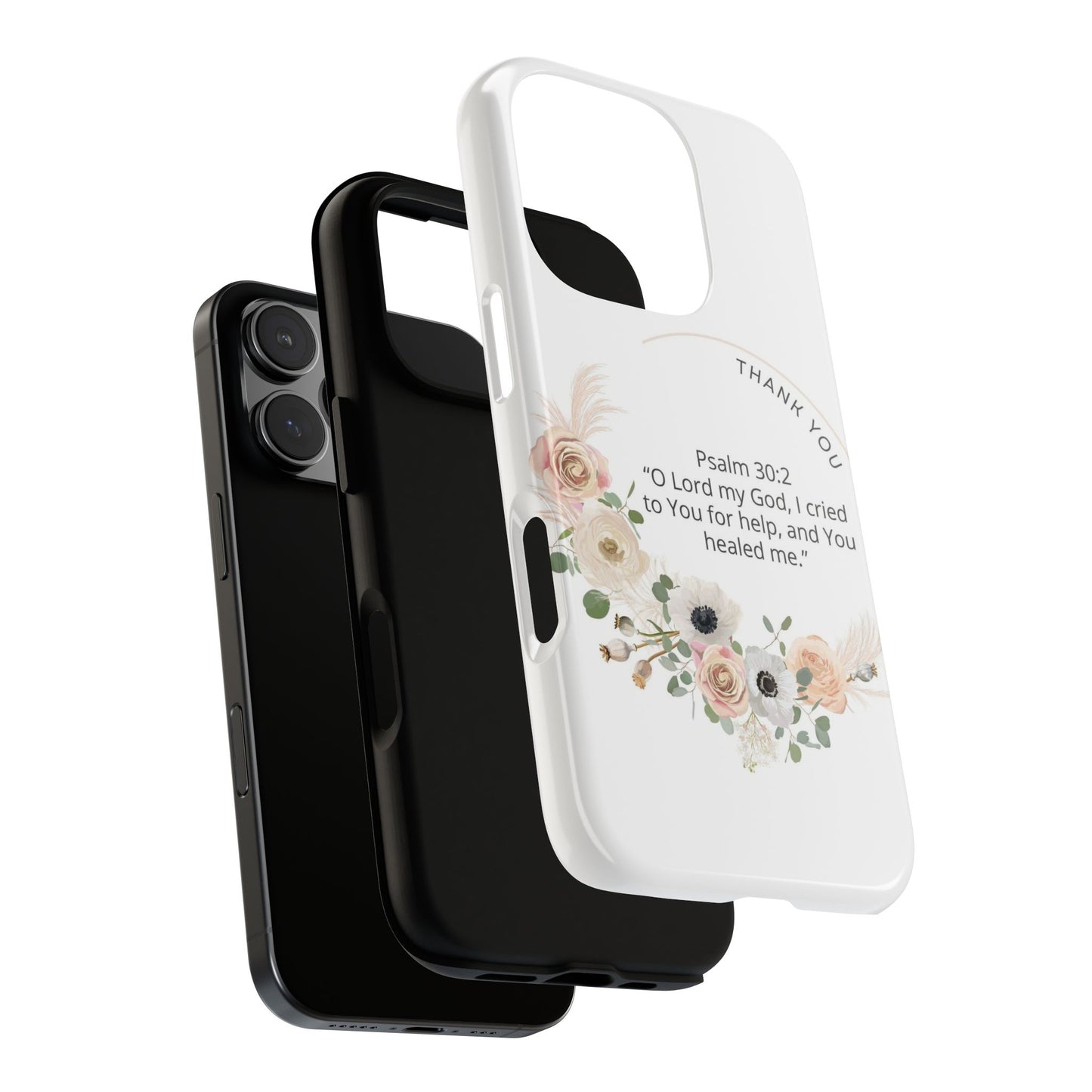 Floral Scripture Phone Case, Inspirational Tough Case, Bible Verse Gift, Christian Decor, Floral Design Cover, Unique Gift Idea