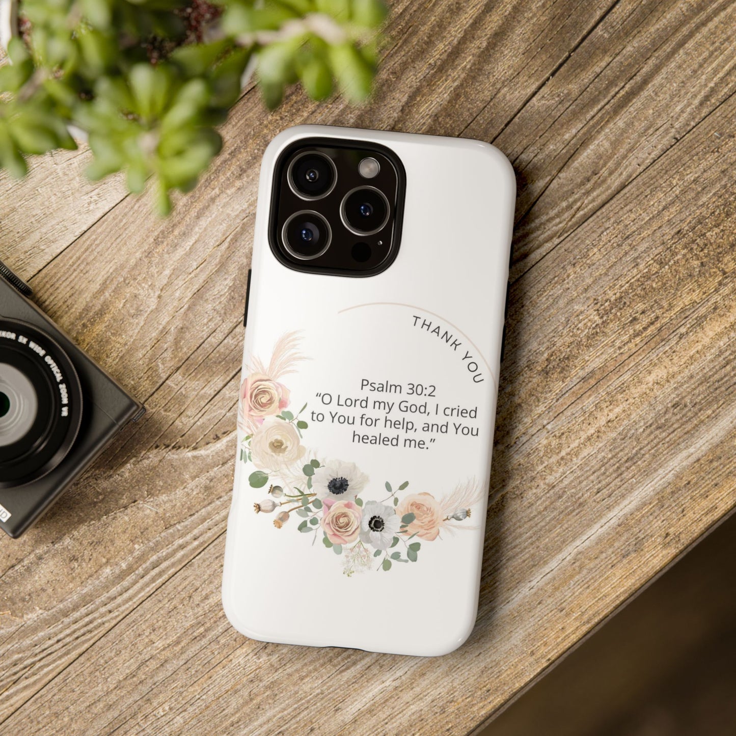 Floral Scripture Phone Case, Inspirational Tough Case, Bible Verse Gift, Christian Decor, Floral Design Cover, Unique Gift Idea