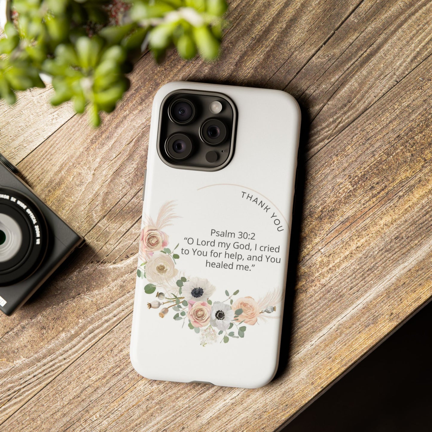 Floral Scripture Phone Case, Inspirational Tough Case, Bible Verse Gift, Christian Decor, Floral Design Cover, Unique Gift Idea