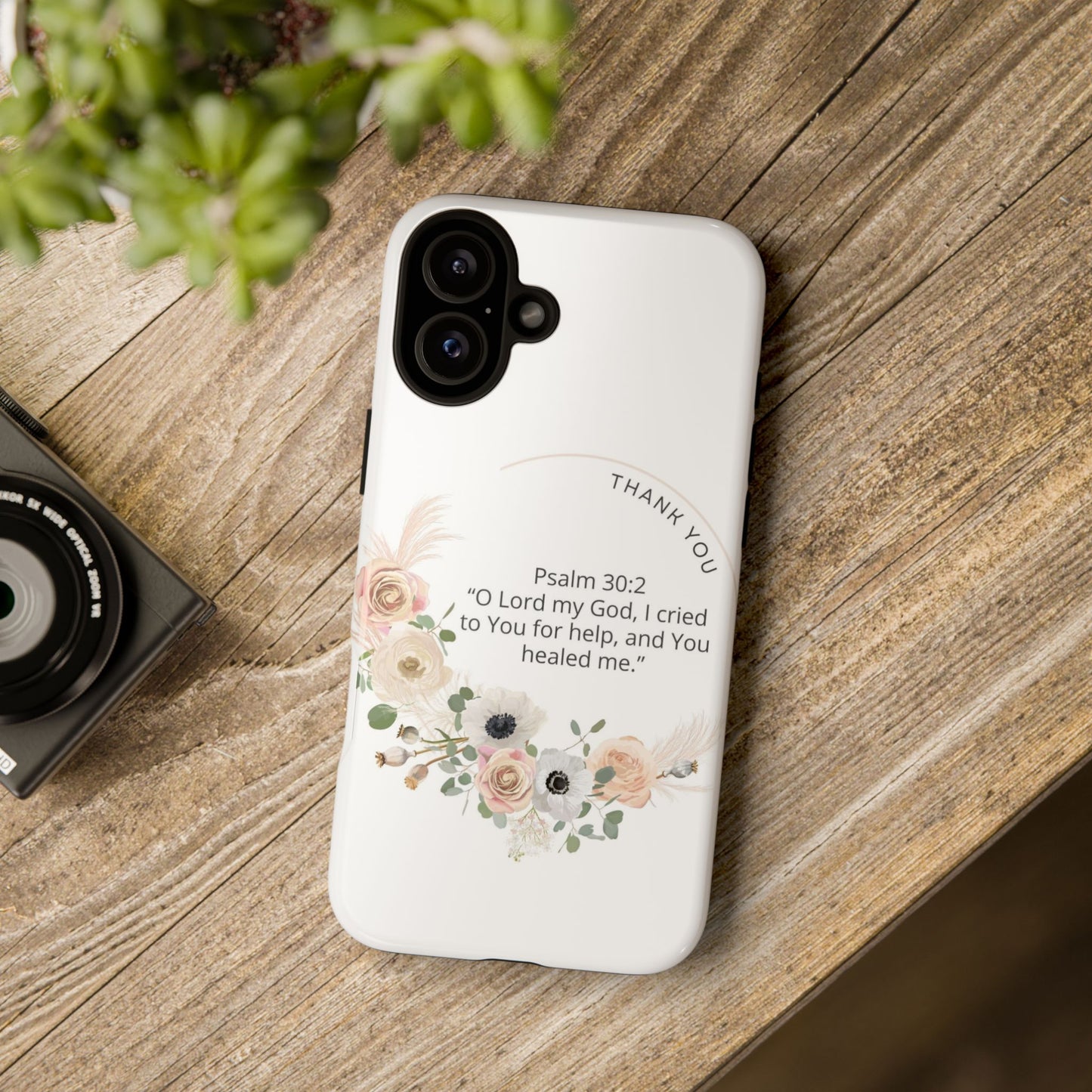 Floral Scripture Phone Case, Inspirational Tough Case, Bible Verse Gift, Christian Decor, Floral Design Cover, Unique Gift Idea